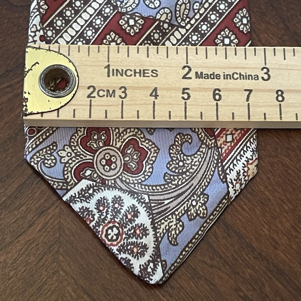 Gravata de pescoço masculina vintage Halls Crown Center 100% seda - Imagem 4 de 4