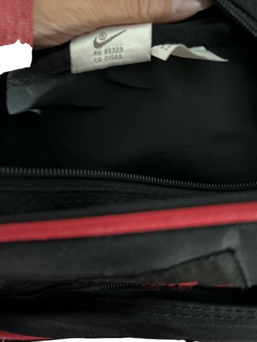 VINTAGE 90s AIR JORDAN BACKPACK PUFF LOGO BLACK RED - Picture 7 of 11