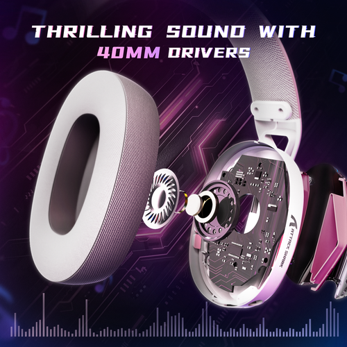 ATTACK SHARK L60 Ultra-Light Gaming Headset for PC 2.4G/Bluetooth/3.5mm - Picture 3 of 14