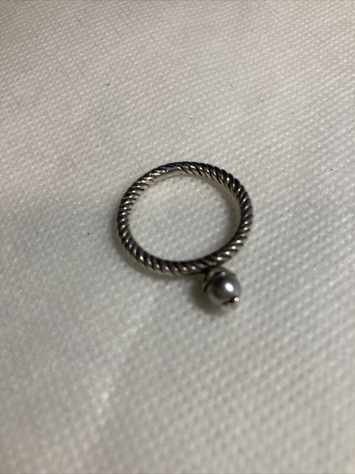 silver Sterling 925 stack ring with silver tone p… - image 6