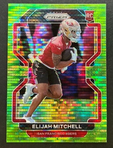 2021 Panini Prizm - Elijah Mitchell #399 49ers - RC Green Pulsar Prizm