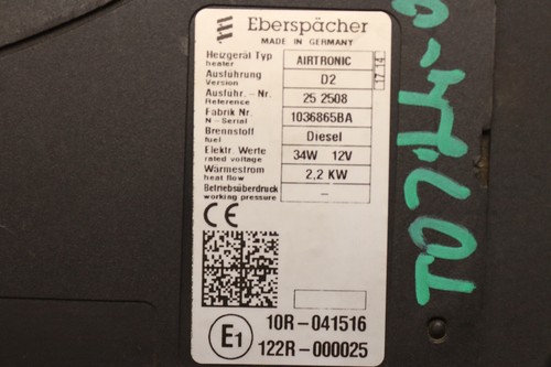 17-24 FREIGHTLINER CASCADIA 126 AIRTRONIC DIESEL HEATER D2 34W 12V 2.2KW OEM - Picture 11 of 14
