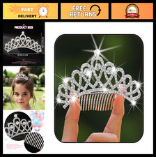 Rhinestone Mini Hair Comb Silver Crystal Tiara for Wedding, Prom, Party Hair Acc