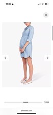 Seraphine Maternity Nursing Dress Light Denim Blue Size 14 Excellent Condition