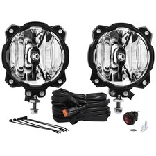 Kc Hilites 91301 2 White Led Round 6 Off Road Lights Pair Kit Spot Aluminum