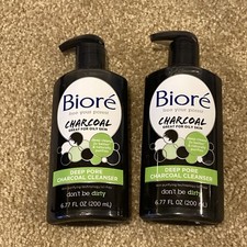 Two Biore Charcoal Deep Por Charcoal Cleanser 6.77oz each