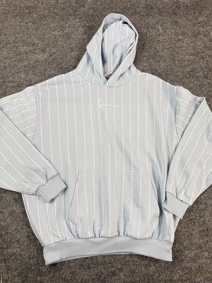 Karl Kani Hoodie Mens Large Blue Striped Sweatshirt Pullover N73