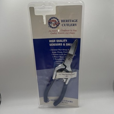 Heritage Cutlery Rag Quilting Snips 6.5'' Blue VP7 Spring Action Steel USA