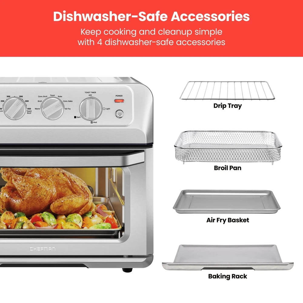 7-in-1 Air Fryer Toaster Oven Combo with Convection 20 QT Countertop
