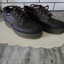 Vtg Y2K Skechers Womens Sz 8 Jammer Oxford Chunky Leather Brown Platform 90s