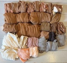 30 Pairs Vtg 1970s  80s Pantyhose: Beige Pink Cream Grey Mesh Crafts Gardening
