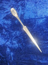 Vintage Silver-Plated Letter Opener – Folk Boy Figure Handle – Mid-Cent Desk Acc