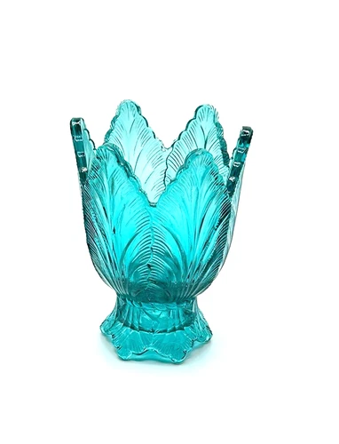 Vintage Fenton Glass 2 Way Spruce Green Tulip Candle Holder Taper Tea Light