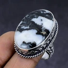 Zebra Jasper Gemstone handmade 925 Sterling Silver gift Jewelry Ring Size 9 y167
