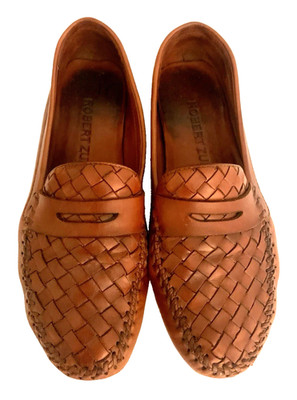 Robert Zur PETRA DRIVING SHOE Women s 8 Vintage Luggage Brown Leather Loafer