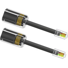 2 Pack Black Phone Cord Detangler for Landline Telephone Handset RJ9 4P4C