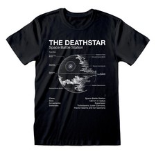 Image of Official Star Wars T Shirt Death Star Blueprint Schematic New Small