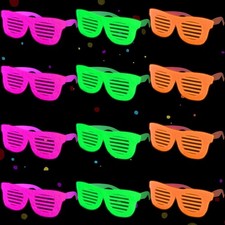 Mega-L 12 Pcs Glow in The Dark Glasses, Glow in The Dark Party Supplies, Neon...