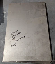 8" x 13" 304 Stainless Steel Sheet Plate Metal .060" (1/16") Thick 16 Gauge