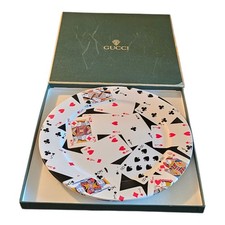 Piatto Gucci in ceramica con motivo carte da gioco 12,5 Made in Italy 