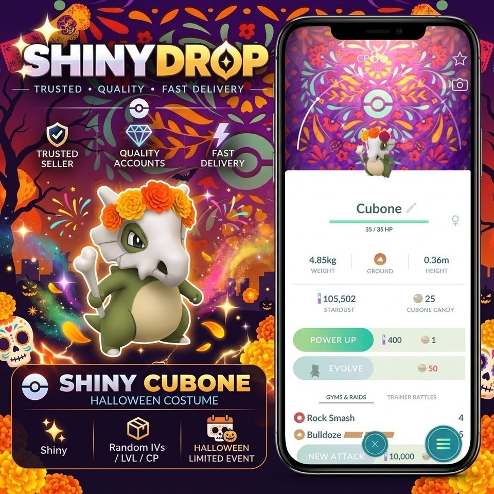 Pokemon GO PTC SHINY Cubone Halloween Costume Background