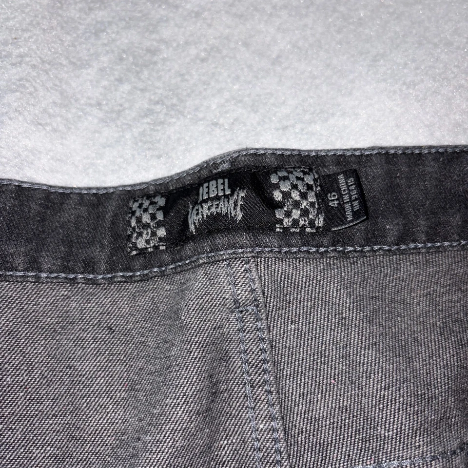 Pantalones de mezclilla Rebel Vengeance Destroy para hombre 46 negros desgastados reconstruidos parche Foto 4 de 4