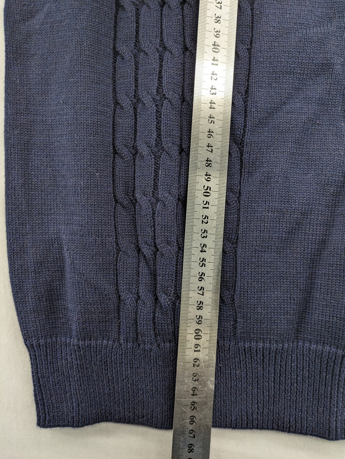 PECKOTT Herren Strickpullover L dunkelblau Zopfmuster Baumwolle Polyacryl image 7
