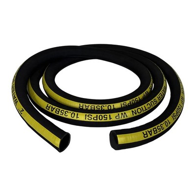 Gloxco 2'' ID Rubber Water Suction Hose - Yellow Lay Line, 150 PSI, 20' Length