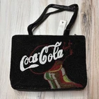 Coca-Cola Black Beaded Shoulder Handbag Purse Tote Soda Bottle Logo Bag NWT VTG