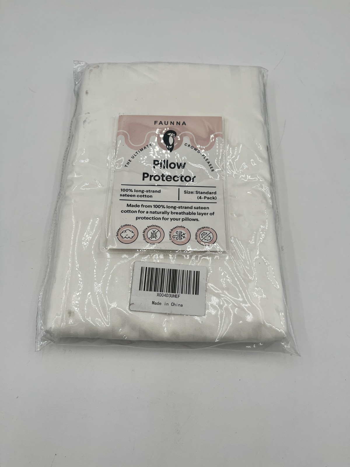 Faunna Pillow Protector Standard Size 4 pack