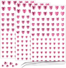 264Pcs Heart Face Gems Love Gems, Self-Adhesive Face Jewels Rhinestones 5/7/10
