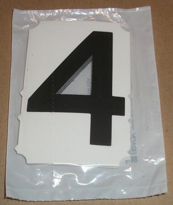 BRADY 3'' GOTHIC FONT 5100-4 51004 ADHESIVE NUMBER 4 FOUR LABELS 10 PACK Y63864 