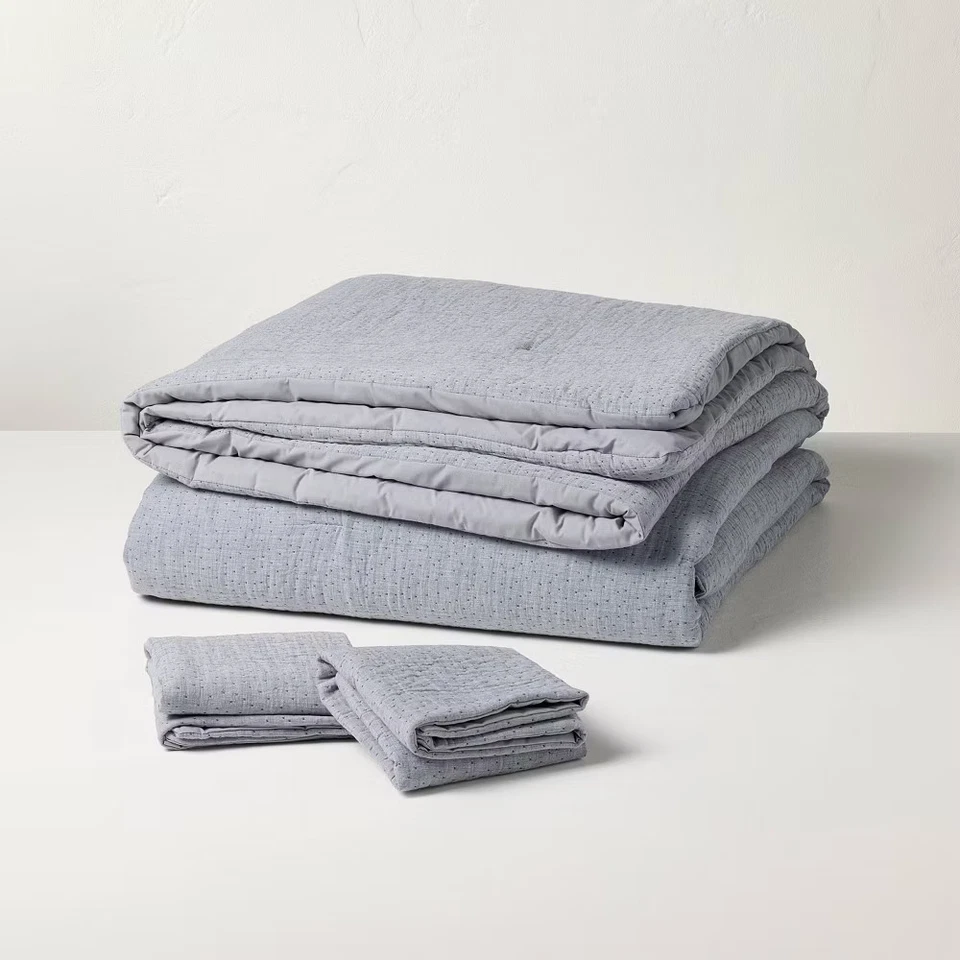 Funda nórdica King Gasa Stitch Pin Dot azul - hogar y mano Foto 3 de 4