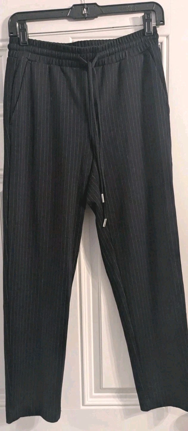Loft Pants Drawstring Blue Pinstriped Staight Leg… - image 2