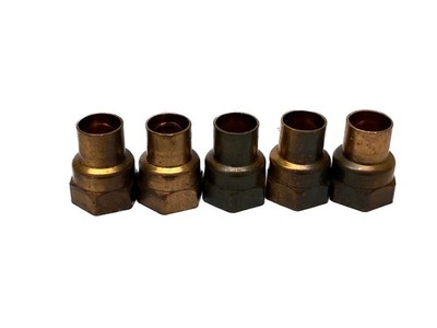 5 NOS Mueller 3/4  NPT x 5/8  Solder Wrot Copper Pipe Adapter Fitting