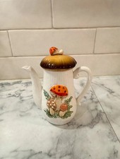 Sears Merry Mushroom Coffee Pot With Lid Vintage 1970s Ceramic Japan