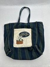 Longaberger Collectors Club 1996 Tote Bag Embroidered Flower Pocket Homestead