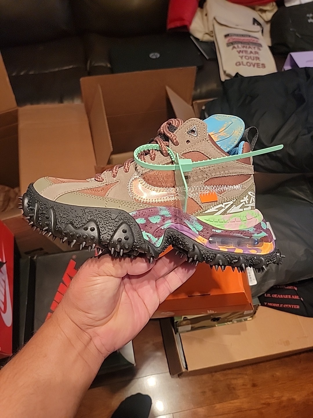 OFF WHITE X NIKE Taglia 5M 6.5W Nike Off White x Air Terra Forma Archaeo Marrone