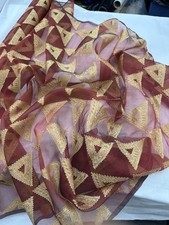 100 Silk Organza Sheer Fabric 45 Width Sold by the yard Gold