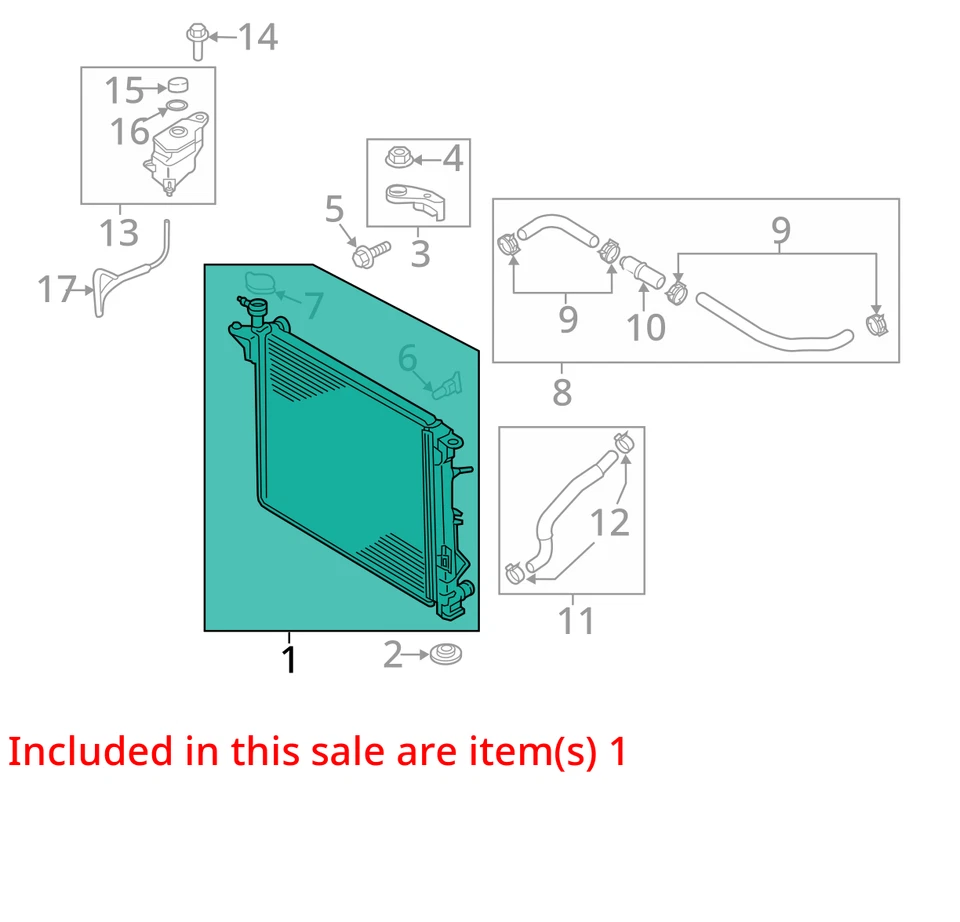 Radiator Fits 16-18 SORENTO 2992256 Foto 3 de 4