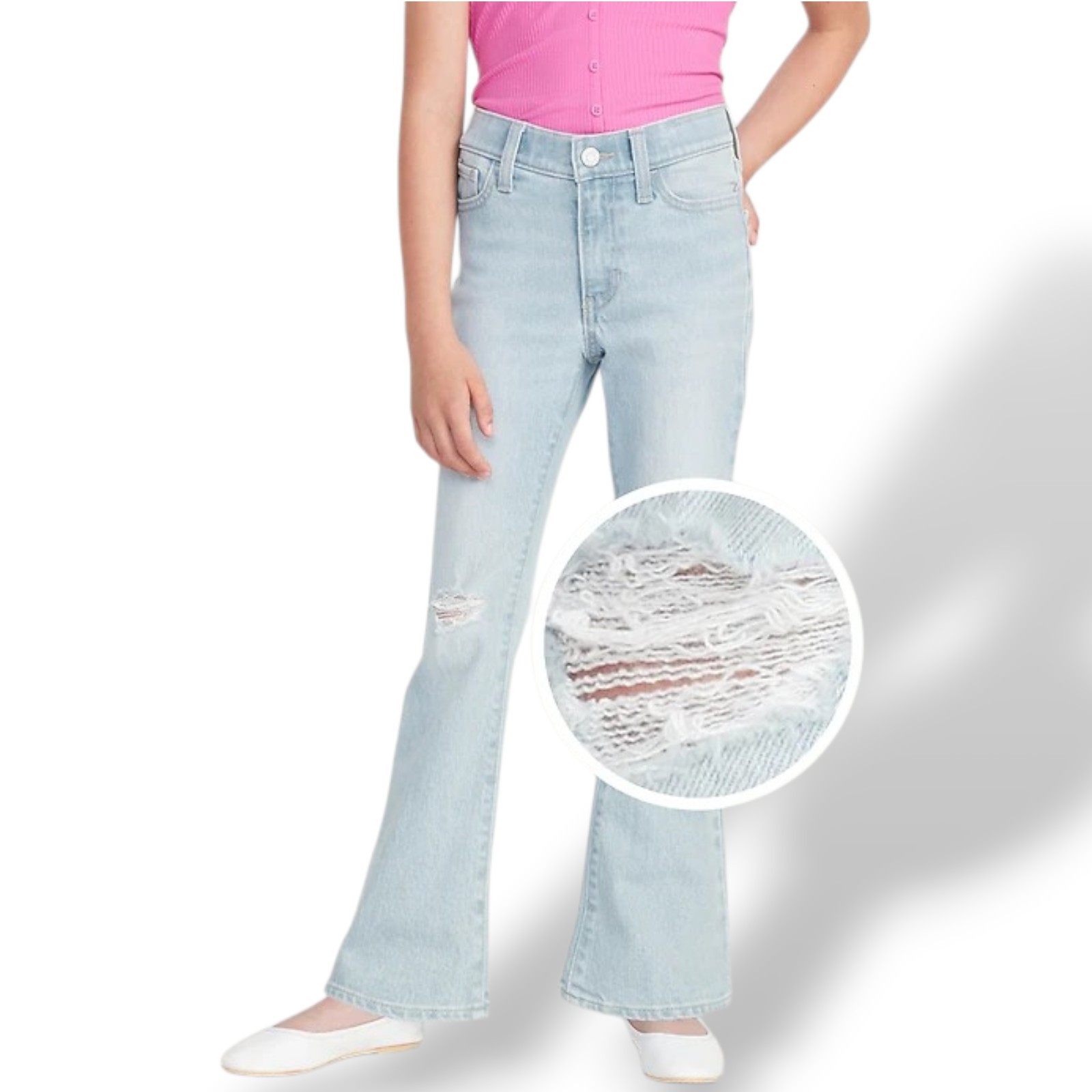 Old Navy, High-Waisted Built-In Tough Ripped Flare Jeans for
