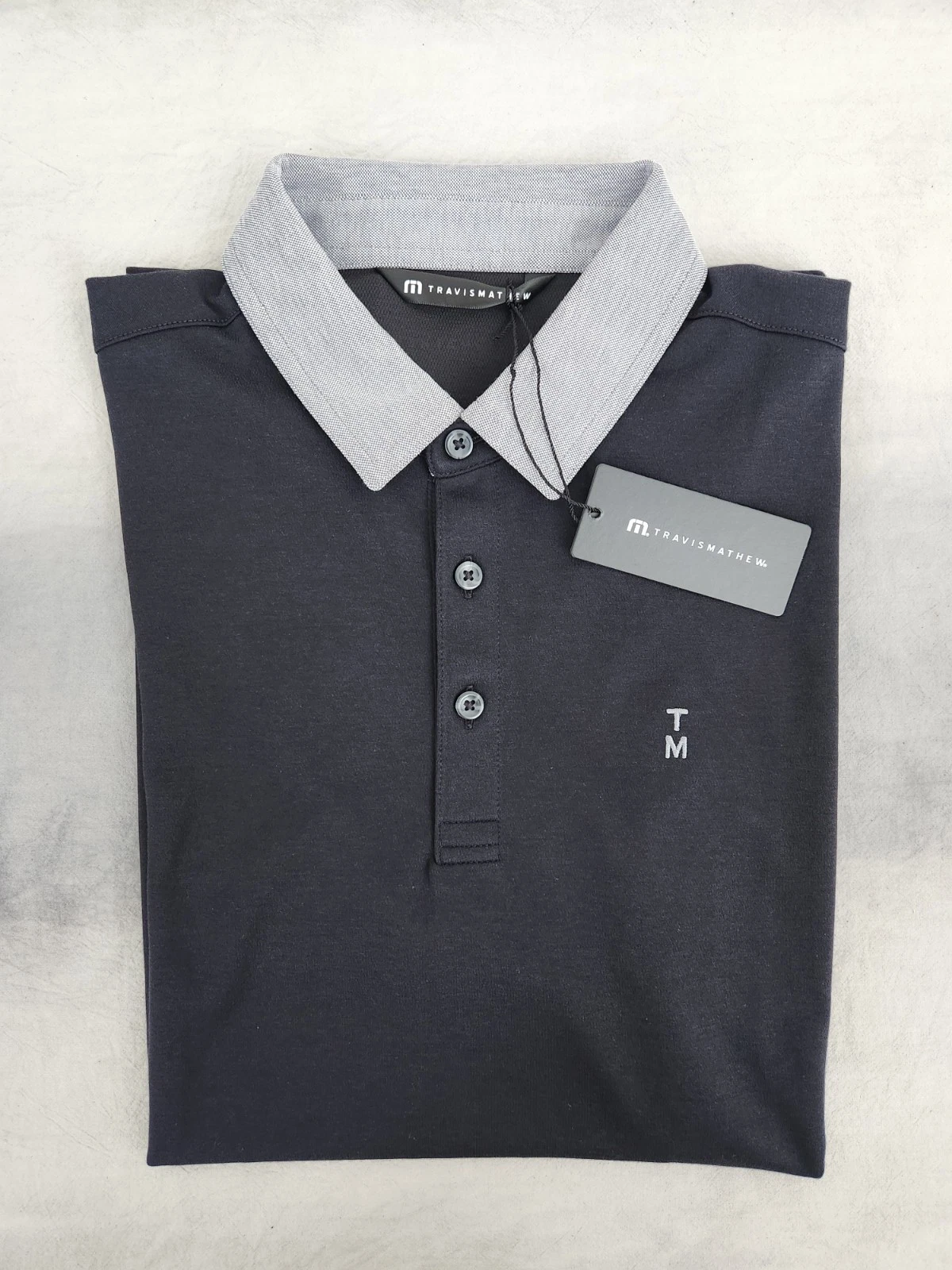 Travis Mathew Reservation Number Black Polo Shirt Men's Size XL New With Tags