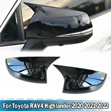 Gloss Black For TOYOTA Highlander 2020-26 ABS Side Door Mirror Cover Caps Trim