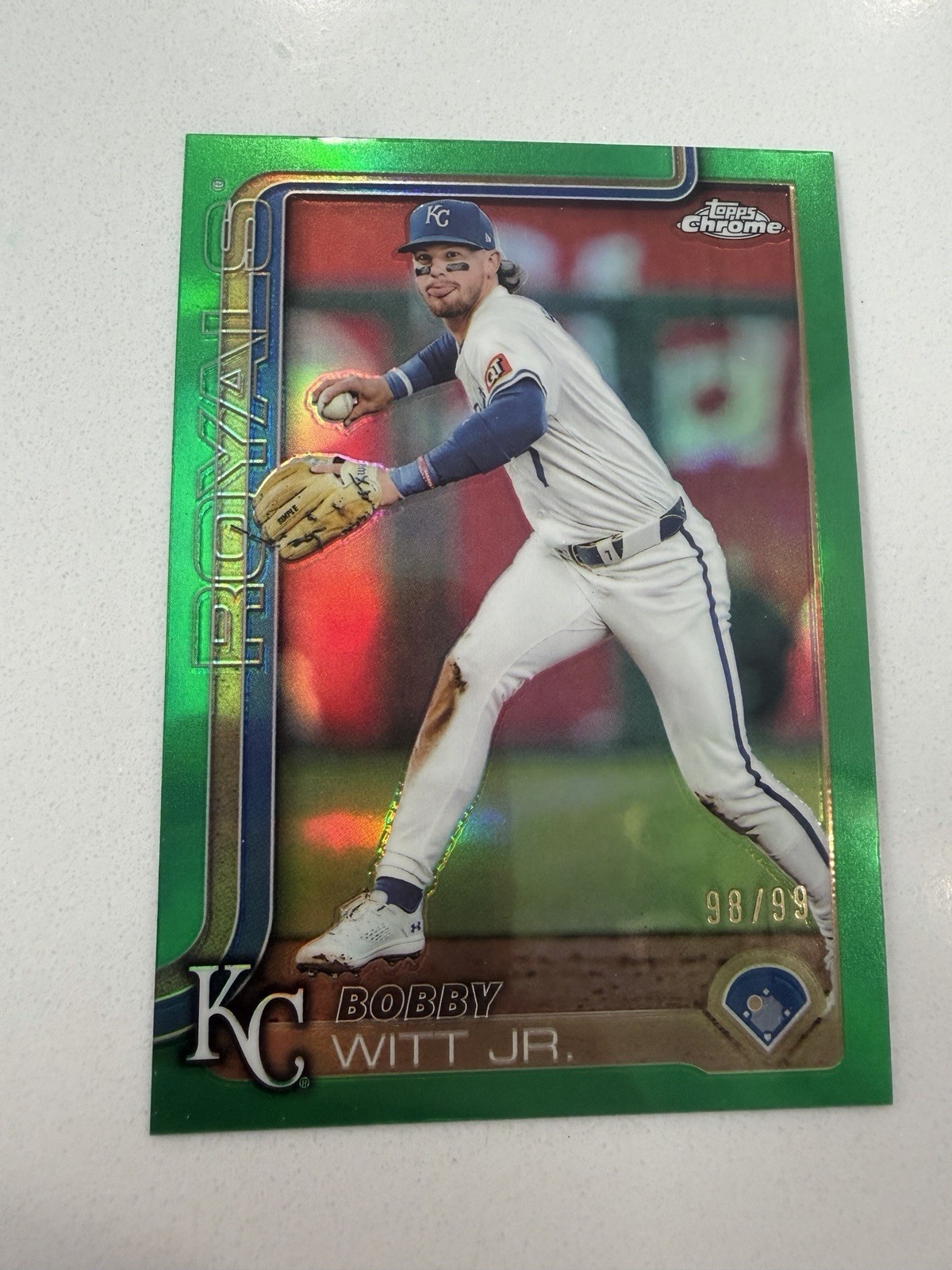 2025 Topps Chrome - Bobby Witt Jr. #93 Green Refractor /99