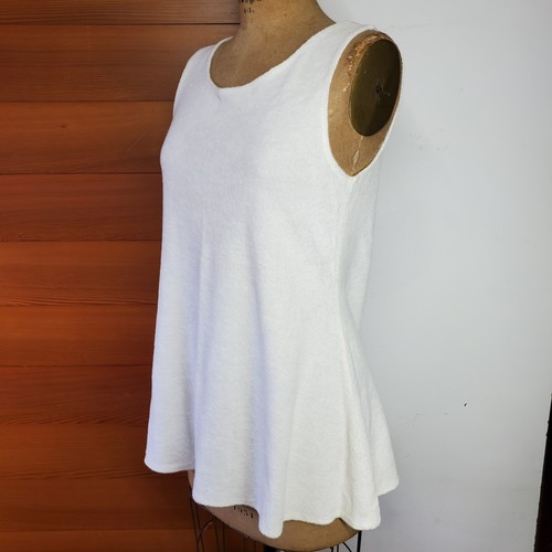 Sarongmania Size M Swim Cover-Up Mini Dress Towel Terry Tank Top White Vacation - Picture 2 of 7