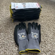 12 Pair MaxiFlex 34-874 Ultimate Micro Foam Nitrile Grip Coated Work Gloves XL