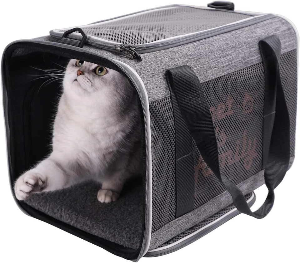 Lightweight Large Cat Carrier with Ventilation - Ideal for Travel and Vet Visits - Image 3 of 4