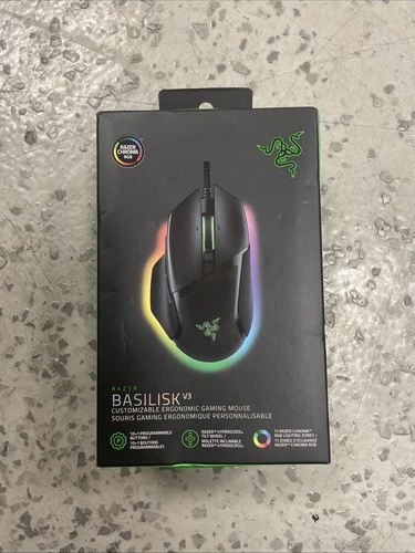 New Razer Basilisk V3 - Ergonomic Wired Gaming Mouse (Black)