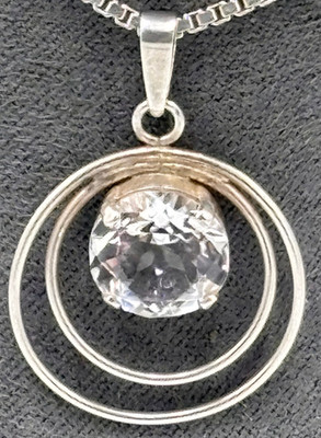 ANTIKER SILBER DESIGNER Anhänger 0,835 Silber BERGKRISTALL - Wunderschön -