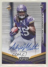 2019 Panini Playoff Rookie Auto Auto Alexander Mattison #233 Auto 0ek